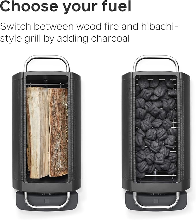 BioLite FirePit+ Smokeless Fire Pit and Grill, Charcoal and Wood Burn with Integrated Fan