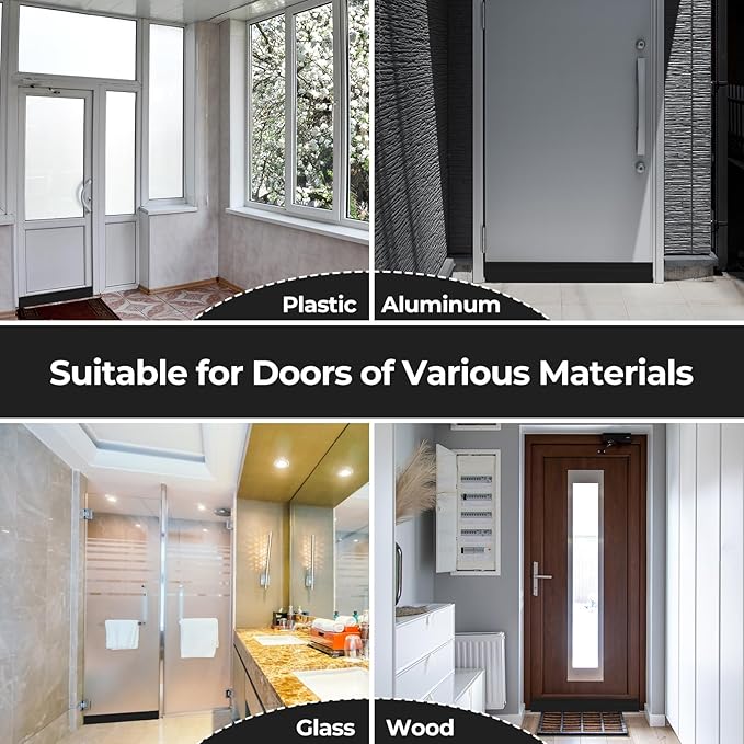 Ohuhu Door Draft Stopper Weather Strip-Under Door Draft Blocker Door Sweep Seal Strip for Exterior Interior Doors-Cold Winter Door Gap Filler Bottom Noise Block Draft Guard Insulator 39" L x2 W Black