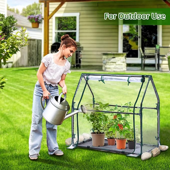 Mini Greenhouse for Indoor Outdoor: Ohuhu Tabletop Portable Green House with Waterproof Pad for Small Plants Nursery Germination, 36"x18"x33" Heavy-Duty Cover Tent Humidity Dome Seedling Accessory