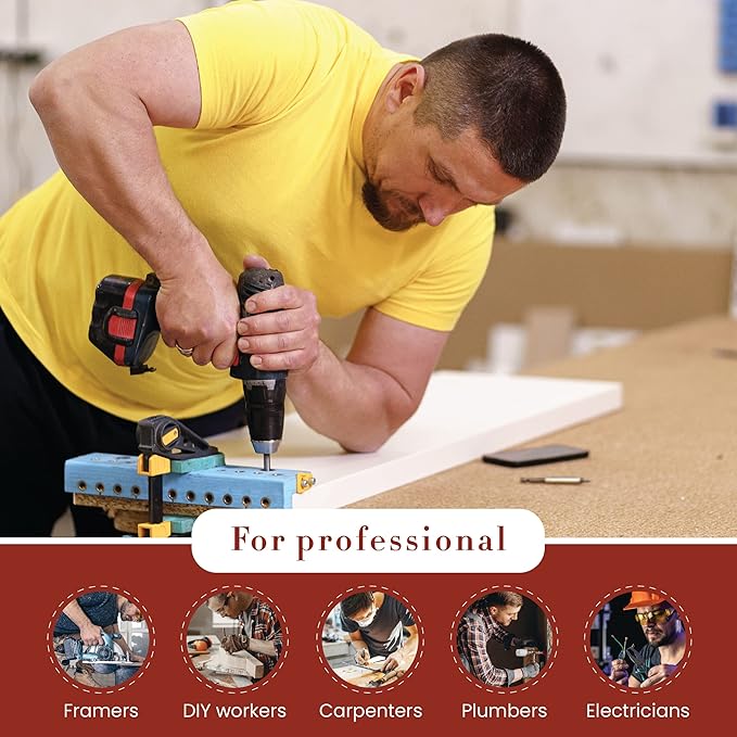 Style n Craft Leather Framer's Tool Belt Combo - 4 Piece Set for Men - Full-Grain Leather with 17 Pockets, Tape Holder & Hammer Loop - Heavy Duty Nylon Stitch - Ideal Carpenter's Tool Belt