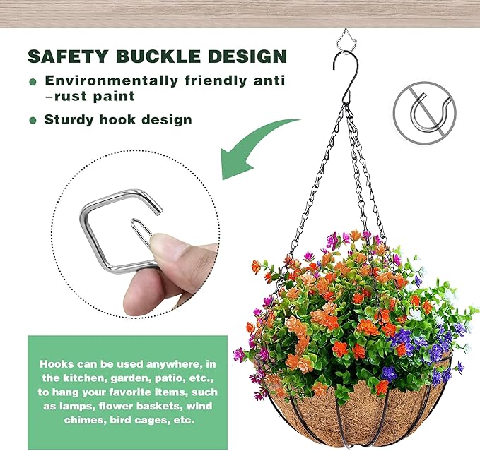 110 PCS Q-Hanger Hooks for String Lights, Ceiling Hangers for Plants & Wind Chimes, Christmas Decorations Outdoor Hooks Silver