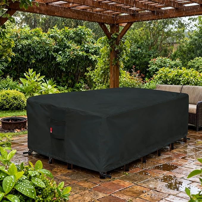 SheeChung Patio Furniture Covers Rectangular 90"L x 62.2"W x 28.3"H,Outdoor Furniture Cover Waterproof,Heavy Duty Outdoor Table and Chair Covers,General Purpose Outdoor Sectional Furniture Cover
