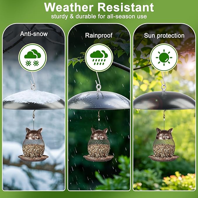 Baffle for Bird Feeder, 13 Inch All Metal Heavy Duty Weather Protective Dome, Weather Guard Rain Snow Cover for Hanging Bird Feeders Hummingbirds Feeders Outdoor