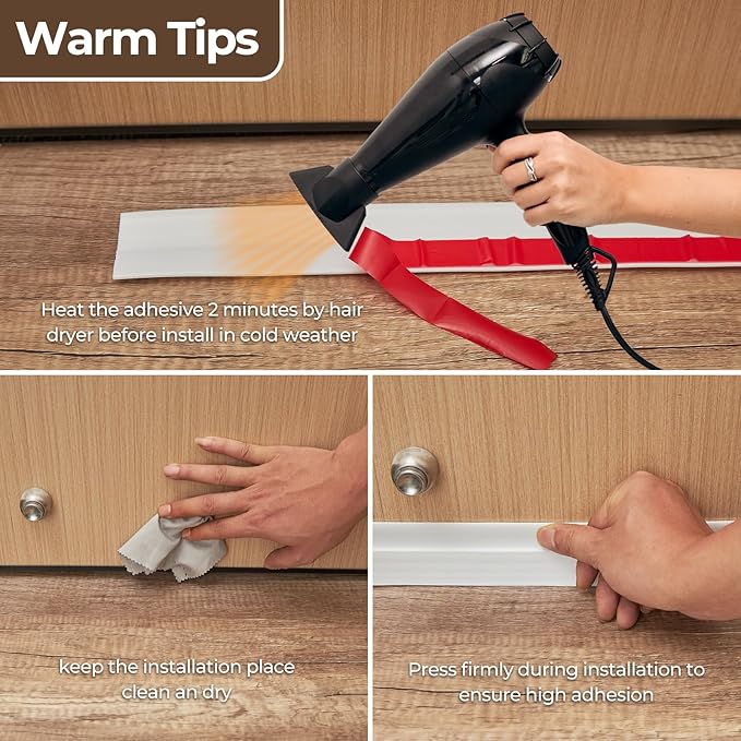 Door Draft Stopper Weather Stripping: Ohuhu 39" L x 2" W Under Door Bottom Seal Strip Sweep - Backing Adhesive Blocker Gap Filler Flexible Noise Insulation Draft Guard Bottom of Door Garage