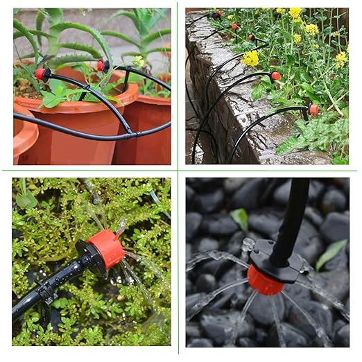 200Pcs 360 Degree Adjustable Irrigation Drippers Sprinklers, 1/4 Inch Emitters Drip for Watering System