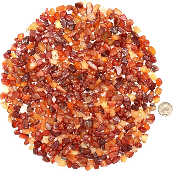Agate Stone. Polished Natural Red Agate Pebbles. 3/8 Inch - 2 lbs. Red Color. for Succulents, Pots, Plants, Crafting, Vase Fillers (XSM (0.375 Inch), Agate - RED Polished, 2)