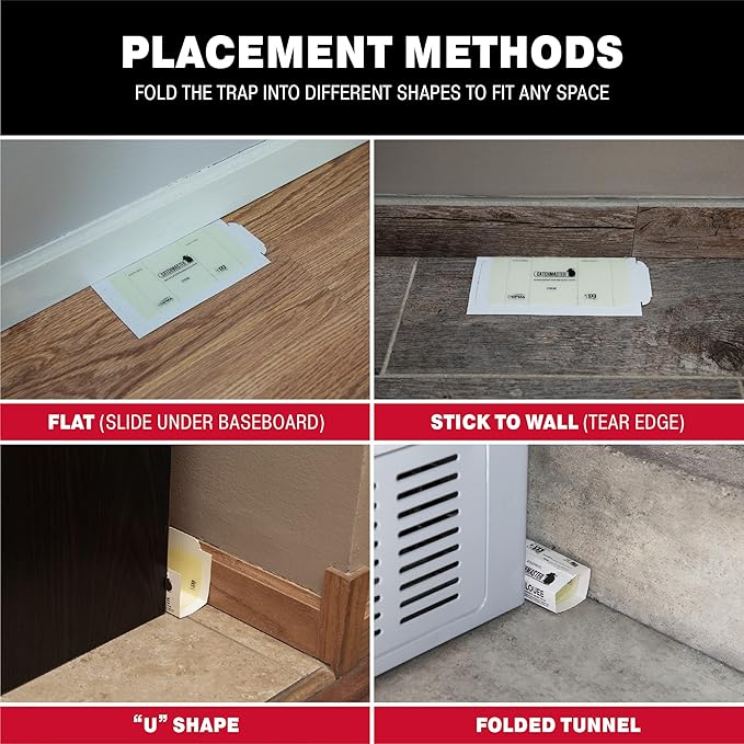Catchmaster Pro Strength Mouse and Insect Glue Boards, 75-Pack Mouse Traps Indoor for Home, Sticky Pest Control Adhesive for Catching Bugs, Small Mice & Rodents, Non Toxic Bulk Glue Traps