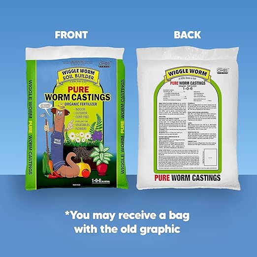 100% Pure Organic Worm Castings Fertilizer, 15-Pounds (3 Pack) - Improves Soil Fertility and Aeration for Houseplants, Vegetables, Gardens, and More – OMRI-Listed and Mineral-Dense