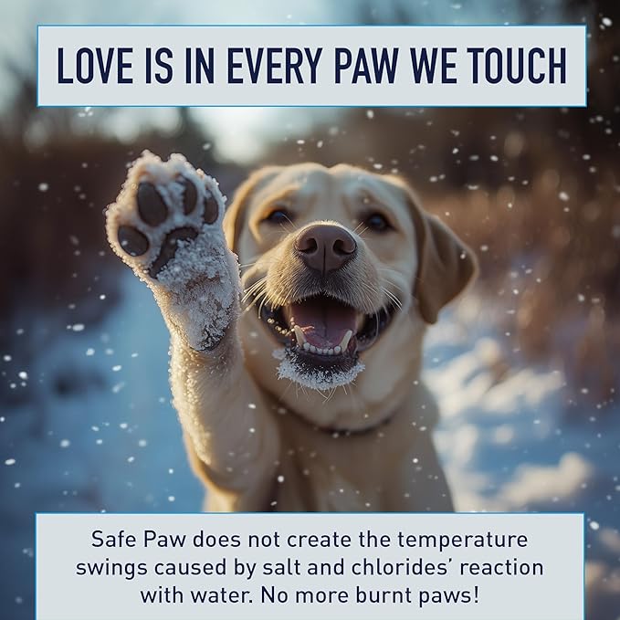 Safe Paw 2-Pack Pet-Safe Snow & Ice Melter, Salt- & Chloride-Free, 8 Lbs - Pet-Friendly Winter Maintenance Product for Driveway, Concrete, Sidewalk, and Outdoor Spaces