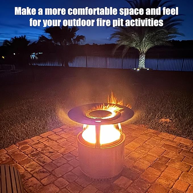 One-Piece 19.5" Heat Deflector Replacement for Solo Bonfire 19.5" Stove Fire Pit,Stainless Steel Heat Diffuser Accessories with 3 Support Leg for Most 19.5inches Outdoor Indoor Backyard Fire Pit
