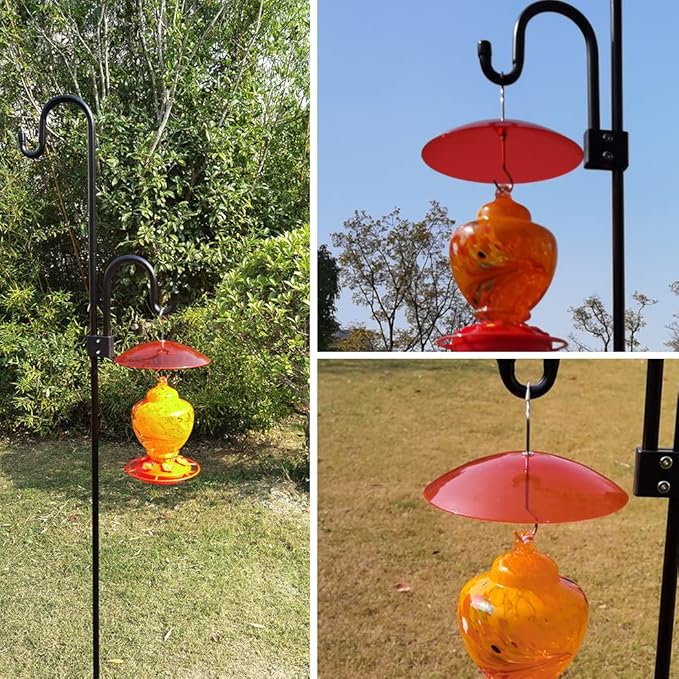 8" Mini Weather Guard for Bird Feeder - 2 PC x Small Protective Dome Cover Against Rain/Snow/Sun - Red Dia. 20CM