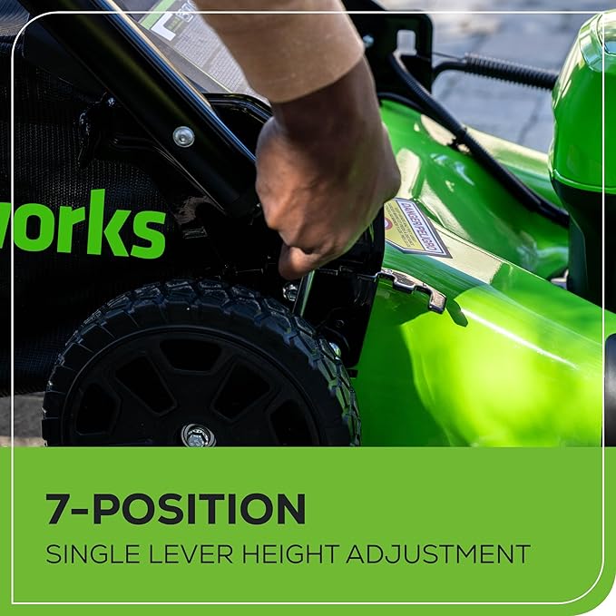 Greenworks 40V 21" Brushless Cordless (Self-Propelled) Lawn Mower (LED Headlight + Aluminum Handles), 5.0Ah Battery and Charger Included (75+ Compatible Tools)