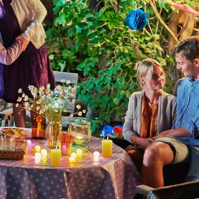 12 Pack 2x3 Inch Citronella Pillar Candles for Outdoor Indoor, Unscented Column Candles for for Home Garden Patio Yard Balcony, Smokeless Dripless and Clean Burning Emergency Candle - Yellow