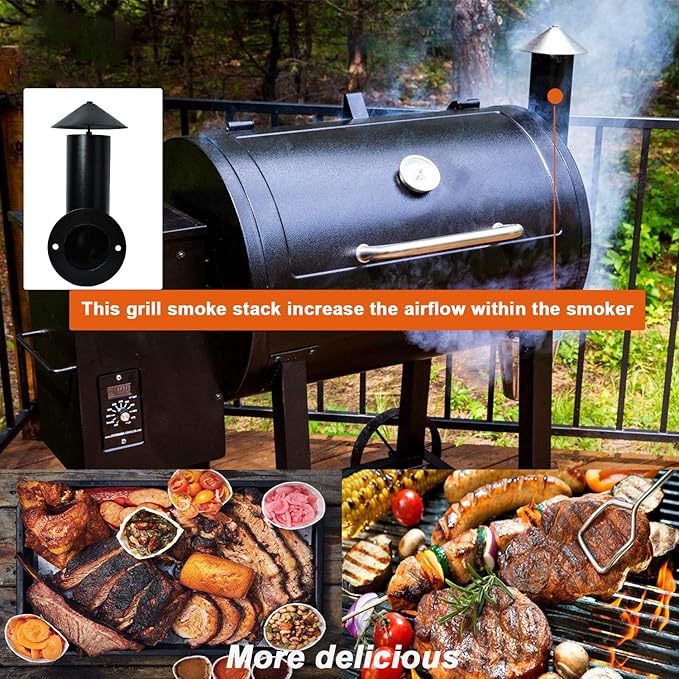 ππππ ππ½ππππ
ππ
Pellet Grill Smoke Stack Chimney Replacement for Pit Boss Traeger Camp Chef, Replacement Stack Smoker Kits with Umbrella, Gasket, Screw, Locking Washer & Washer