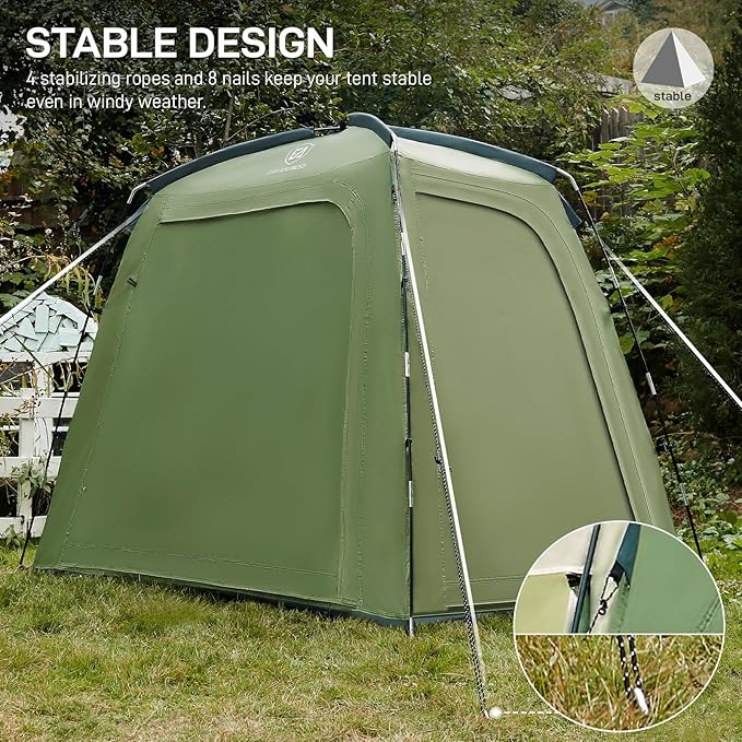EVER ADVANCED Bike Storage Tent, Portable Bike Shed for 3 Bikes, Storage Sheds with PU4000 mm Water-Resistant for Bicycles, Motorcycles, Lawn Mower, Garden Tools, Lightweight Bike Tent, 6.6'x4'x5.4'