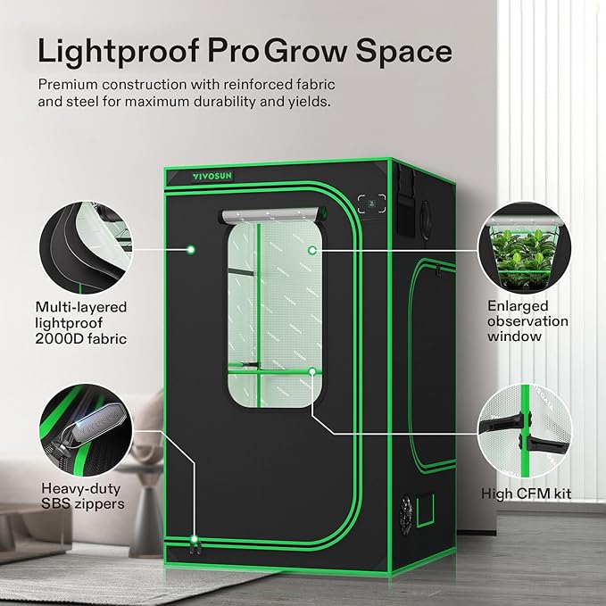 VIVOSUN GIY Plus Smart Grow Tent Kit, 4x4ft 4-Plant System, WiFi-Integrated Automatic Grow System with 2000D Mylar Grow Tent, Full-Spectrum Programmable Grow Light, Enhanced Ventilation & Circulation