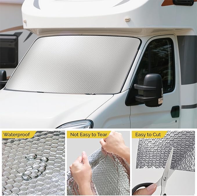 fowong Reflective Window Insulation Roll, 36" x 10 Ft Window Insulation for Winter, Weatherproofing Aluminum Foil Bubble Thermal Bubble Shield for RV, Roof, Garage Door