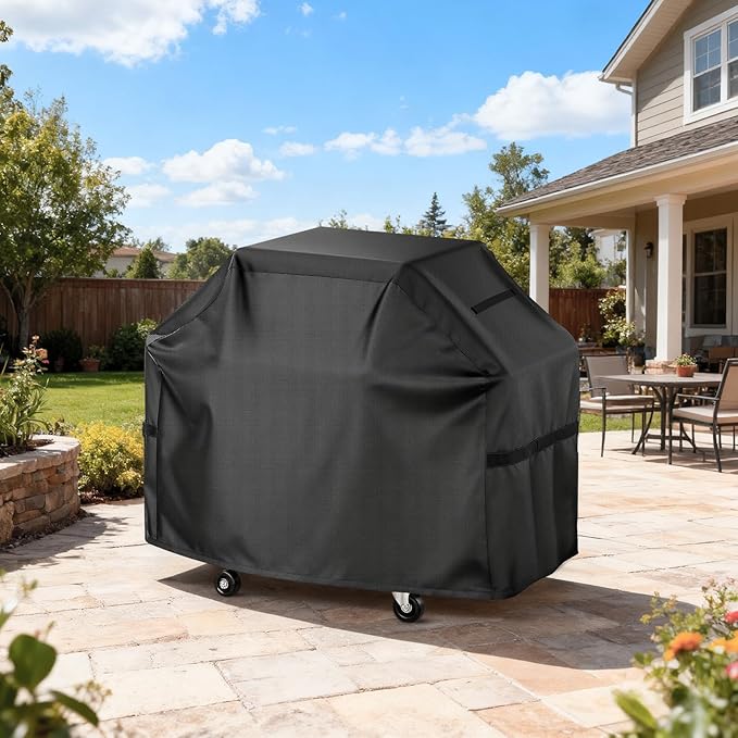 LBTING Grill Cover, 55-inch Heavy Duty 300D Oxford Waterproof Windproof UV Resistant BBQ Gas Grill Cover for Outdoor Barbecue Fit Most Brands Weber, Brinkmann, Char Broil, Holland