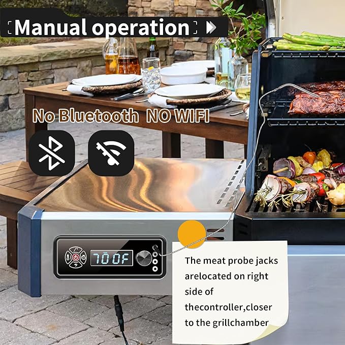 Upgraded Replacement Non-WiFi Controller/Control Board Kit for Masterbuilt Gravity Series 560/800/1050 Digital Charcoal Grill + Smoker with Splash-Proof Power Adapter