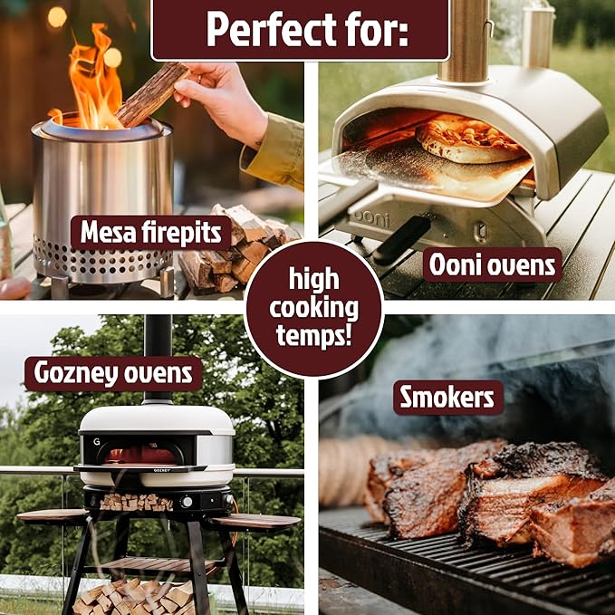 Toasted Oak 5 Inch Universal Cooking Firewood - 14lbs. ~1000cuin Premium Kiln Dried Cooking Wood for Grills, Smokers and Ooni, Solo, Bertello Pizza Ovens (Red and White Oak Hardwood)