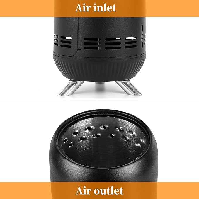XL Tabletop Fire Pit | Outdoor Black Mini Fire Pit for Camping Bonfire| Stainless Steel Secondary Combustion Camping Stove Low Smoke Fueled by Pellets and Wood with Travel Bag,30.6x16.3cm