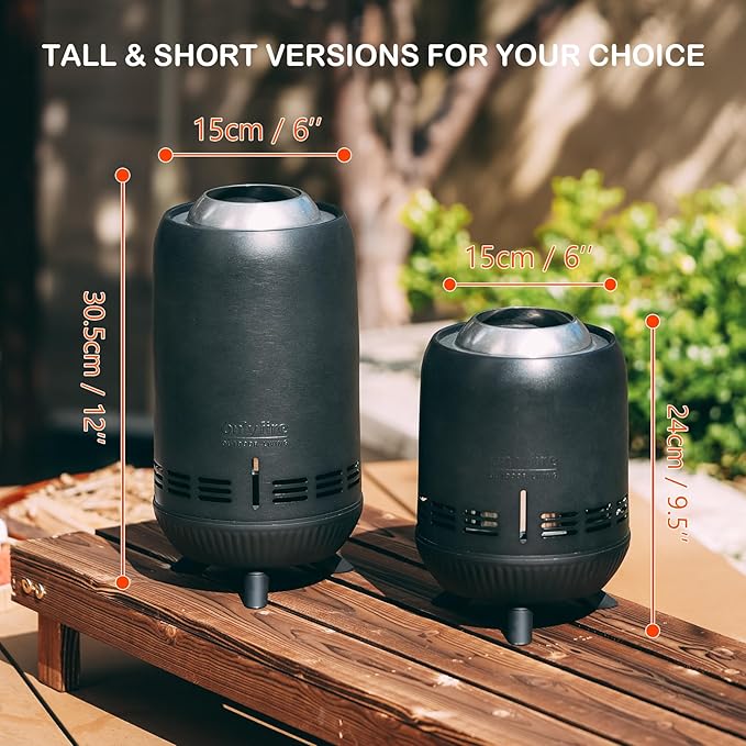 ONLYFIRE OUTDOOR LIVING Tabletop Fire Pit Burning Woods/Pellets, Portable Small Fireplace with Storage Bag for Camping Tailgating RV Patio Backyard, Smokeless Camping Stove 9.5", FP055 Black