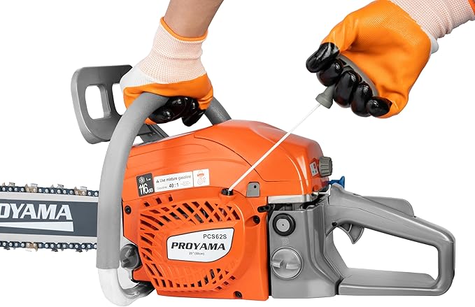 PROYAMA 62CC Gas Powered Chainsaw, 20 Inch 2-Cycle Petrol Handheld Cordless Chain Saw, Gasoline Gas Chainsaws for Tree Wood Cutting