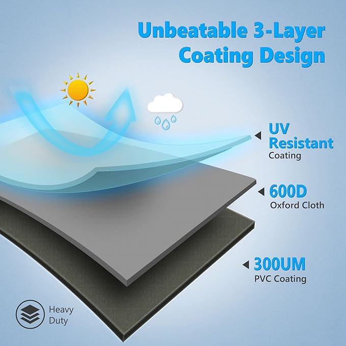 Grill Cover 50 Inch - Superior BBQ Cover for Weber Spirit Grill - 600D Outdoor Grill Cover for Weber Spirit 2 - Barbecue Cover Heavy Duty Waterproof for Weber Spirits ii 200 and Spirit 300