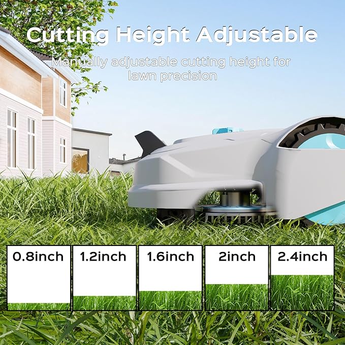 M800Plus GPS+Vision Cordless Robot Lawn Mower with Bow-Shaped Path Mowing, APP Control, Robotic Lawnmower with Obstacle Avoidance, Auto-Charging, Height Adjustment, for Lawns up to 8611 sq.ft
