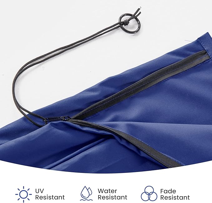 Patio Cantilever Umbrella Cover Outdoor Offset umbrellas Covers with Zipper and Rod UV Resistant Waterproof for Pool Deck Garden, Navy