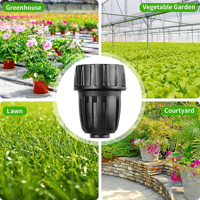 JAYEE Drip Irrigation Tubing Faucet Adapters, 8 Pcs Irrigation Hose Adapter for 3/4" to 1/2" Vinyl Tubing, 3/4 Inch Faucet Connector Adapter Drip Line Parts for Garden Sprinkler Lawn Systems