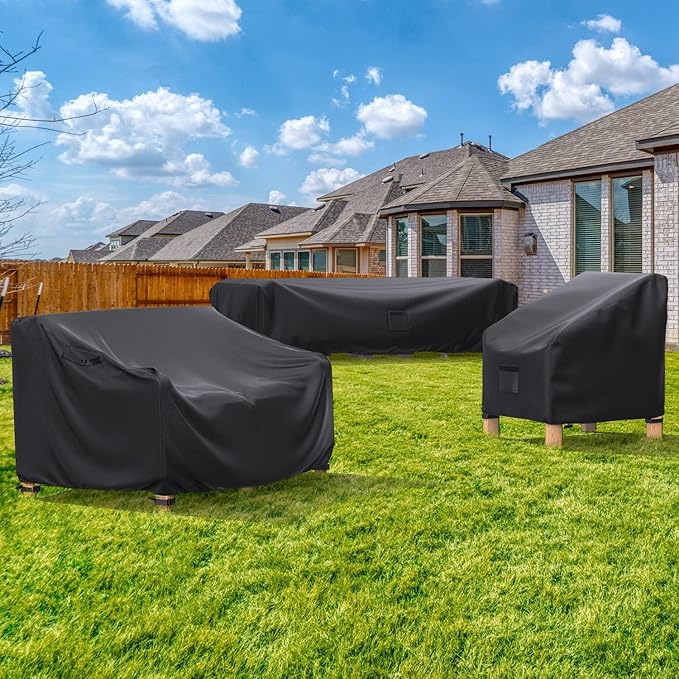 Patio Furniture Covers, Heavy Duty Outdoor Furniture Cover Waterproof, Sectional Sofa Set Covers Table and Chair Set Cover 108" L × 82" W × 28" H