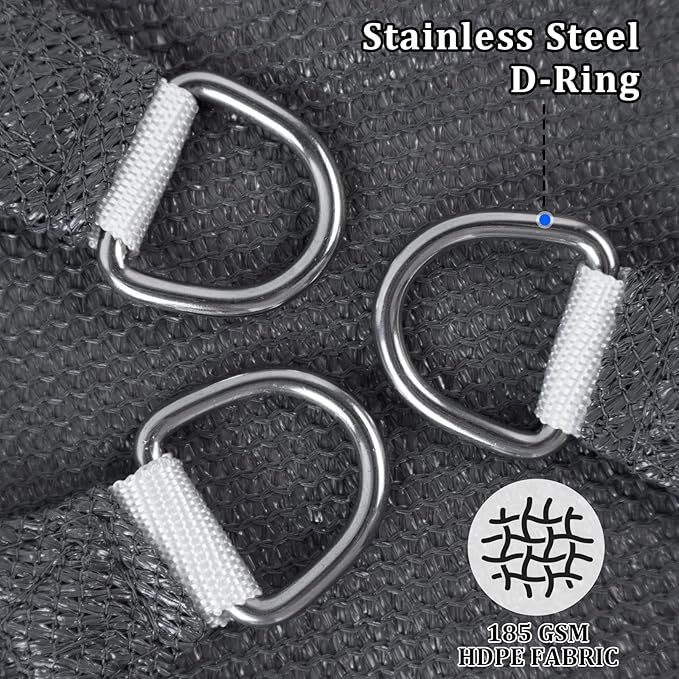 Shade&Beyond Sun Shade Sail Breathable UV Block Outdoor Covering Cloth for Backyard, Pool, 20'X32', Dark Grey (Customized Available)