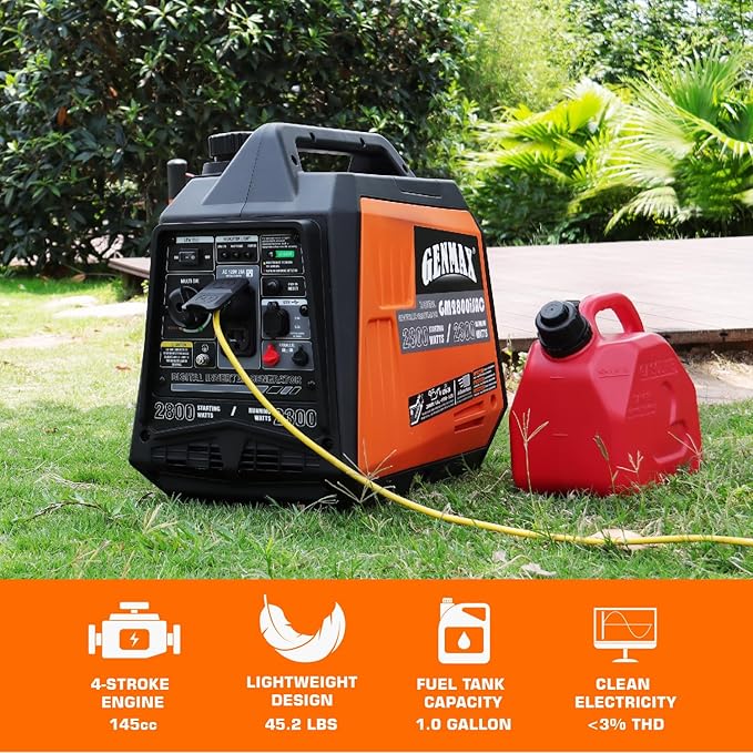 GENMAX Generator,EPA Compliant, Eco-Mode Feature, Ultra Lightweight for Backup Home Use & Camping