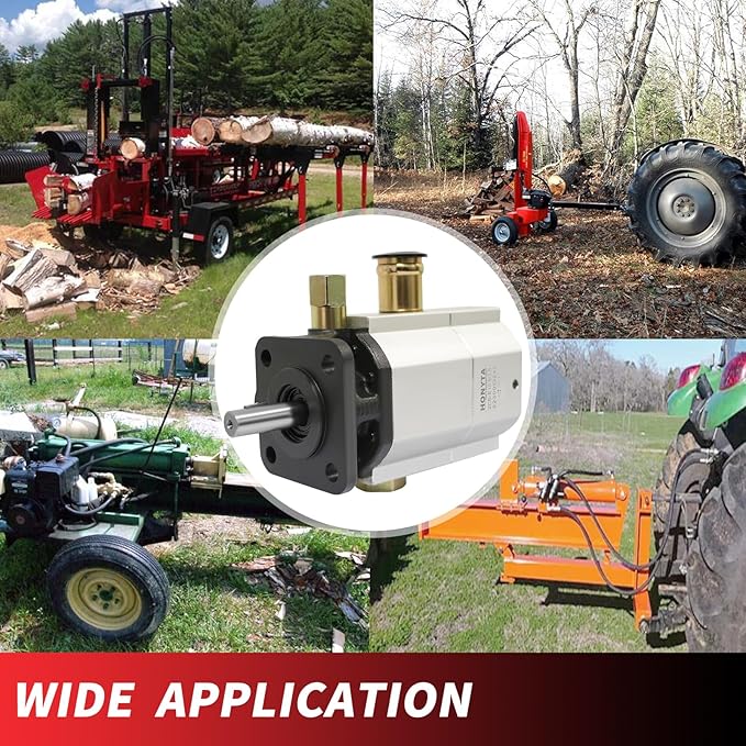 RYFT Hydraulic Log Splitter Pump 13GPM 2-Stage Gear Pump, HI/LO Gear Pump, Wood Splitter Pump 3000 PSI,3600RPM Aluminum Log Splitters Pump 1/8" Keyed Shaft for Log Splitters