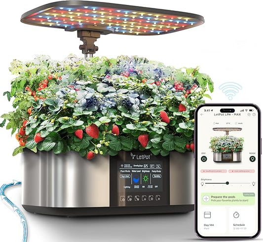 LetPot LPH-Max Hydroponics Growing System Kit, 21 Pods APP & WiFi Automatic Controlled Smart Indoor Garden with 36W LED Grow Light, Auto Drip Irrigation Kits, Self-Managed Nurturing & Watering