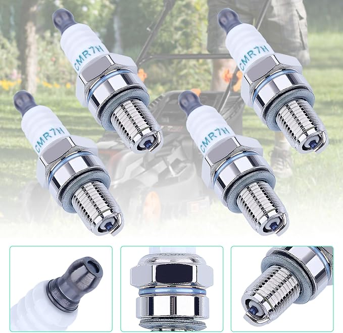 4 Pack CMR7H Spark Plugs, Spark Plug for Shindaiwa 3699-91867 Red Max 369991867, 506615101, 544260901, Sparkplug for Husqvarna 581362301 Stihl Redmax Blowers Brushcutters Trimmers Chain Saws