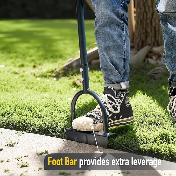 Colwelt Saw-Tooth Edger Lawn Tool, Half Moon Lawn Edger with T-Grip, Sidewalk Grass Long Handled Step Edger, 38-Inch