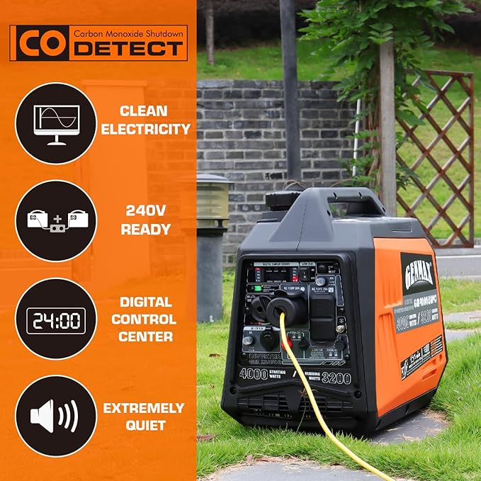 GENMAX Generator,EPA Compliant, Eco-Mode Feature, Ultra Lightweight for Backup Home Use & Camping