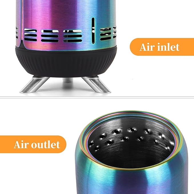XL Portable Table Top Fire Pit, 12" Tabletop Smokeless Fire Pit, Low Smoke Burning Outdoor Stove Firepit Fueled by Pellets or Wood, for Urban & Suburbs, with Travel Bag,30.6x16.3cm