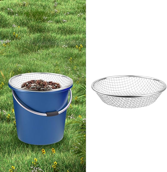 Soil, Sand, and Compost Sifter for Gardening – Sieve for Rocks, Dirt, and Organic Material – Fits 5-Gallon Buckets-3/8 in Aperture