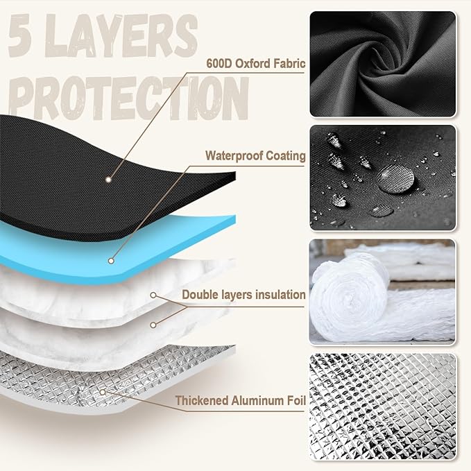 Backflow Preventer Insulation Cover - Water Pipe Insulation Sprinkler Cover for Outside - Insulated Backflow Cover Pouch for Irrigation Back Flow Valve in Winter or Sun Exposure (25"W x 30"H, BLACK)