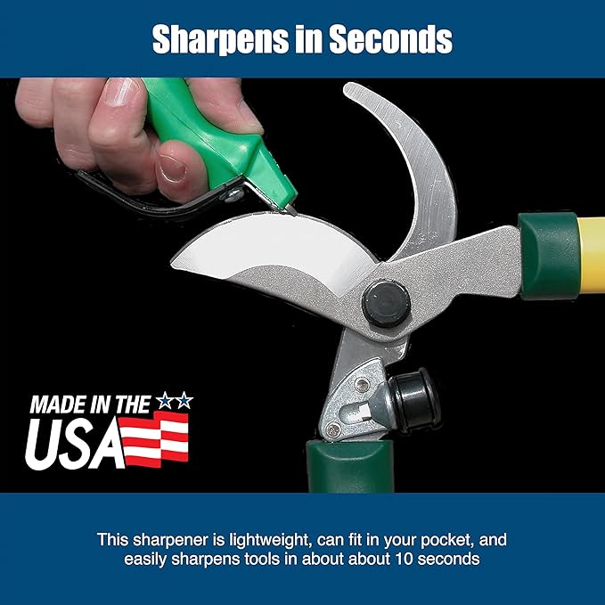 AccuSharp Large Garden Tools and Lawn Mower Blades Sharpener, Ideal for Loopers, Pruners and Shears, Safe, Easy-to-Use, Made in the USA