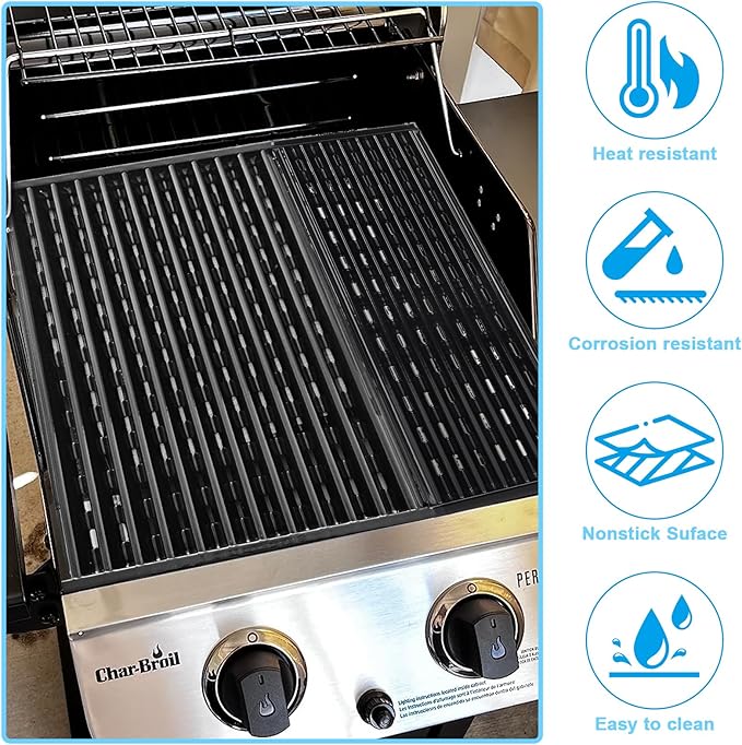 17" Emitter Plate for Charbroil Performance 2-Burner 463630021 463660421 463630422 463660021 Gas Grills, Porcelain Steel Grill Grates Replacement Parts for Char-broil G426-0004-W1 G426-0005-W1