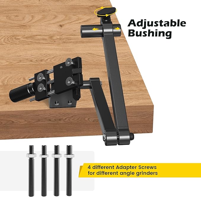 Lawn Mower Blade Sharpener and Balancer, 15°-45° Adjustable Mower Blade Sharpening Tool with Blade Balancer Kit Many Types of Mower Blade, Black