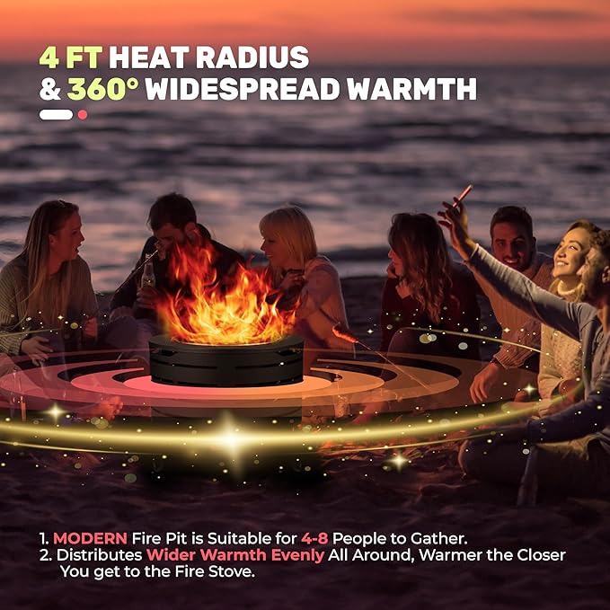 Smokeless Fire Pit, 23 Inch Fire Pit for Outside with Removable Ash Pan, Outdoor Firepit Ideal for Camping,Bonfire and Backyard, Include Fire Poker, Firepit Cover and Grill Rack