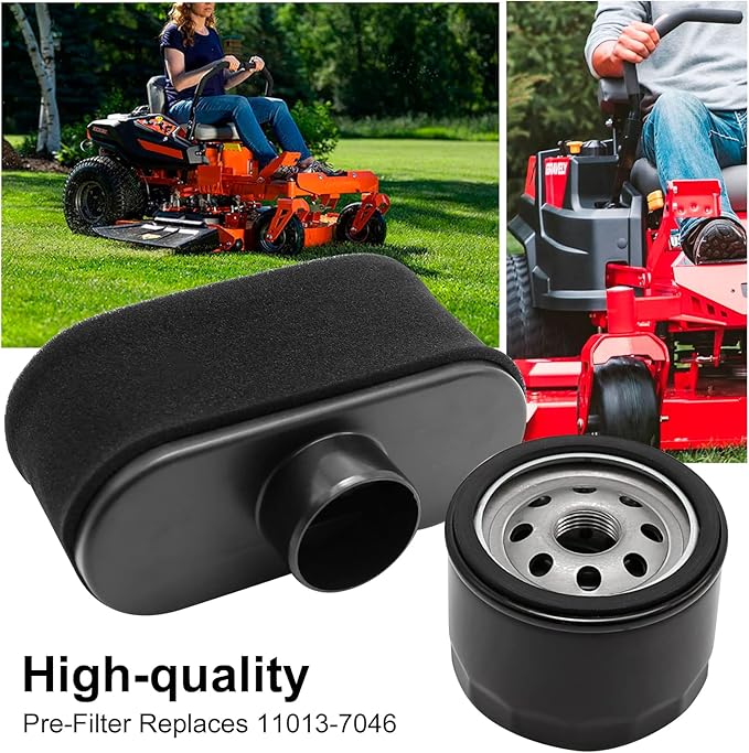 11013-7047 Air Filter 49065-7007 Oil Filter Tune Up Kit Replacement for Kawasaki FR651V FR691V FR730V FS481V FS541V FS600V FS651V FS691V FS730V 4-Cycle Engine Lawn Mower Tractor (Set A)