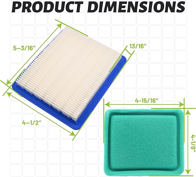 491588S 491588 399959 Filter for B&S 625e 675ex 725ex Troy-Bilt TB110 TB230 TB210 3.5-6.75 Gross HP Push Lawn Mower Pre Filter Fuel Spark Plug