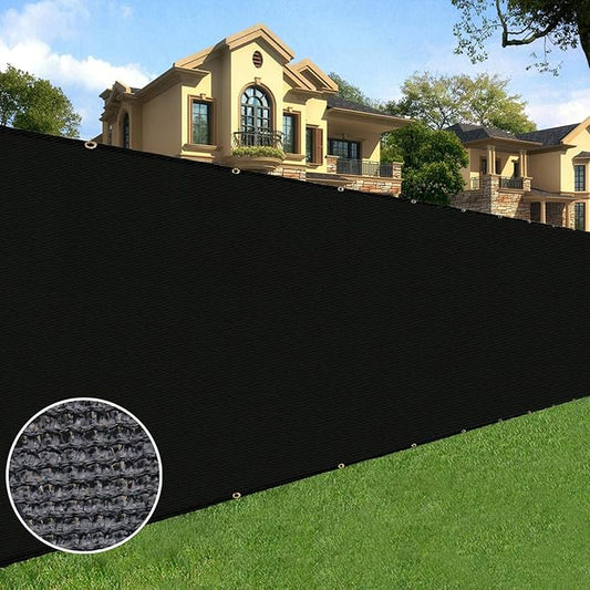 Sunnyglade 6 feet x 150 feet Privacy Screen Fence Heavy Duty Fencing Mesh Shade Net Cover for Wall Garden Yard Backyard (6 ft X 150 ft, Black)