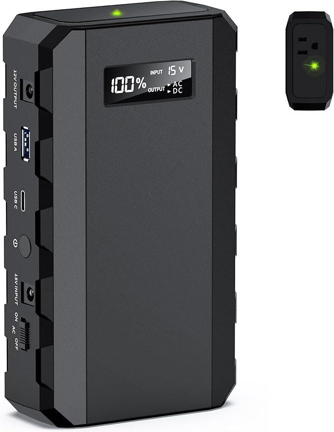 SinKeu 24000mAh AC Power Bank, 88.8Wh|65Watts Portable Power Bank with AC Outlet, Fast Charging Battery Pack for Laptops Gray